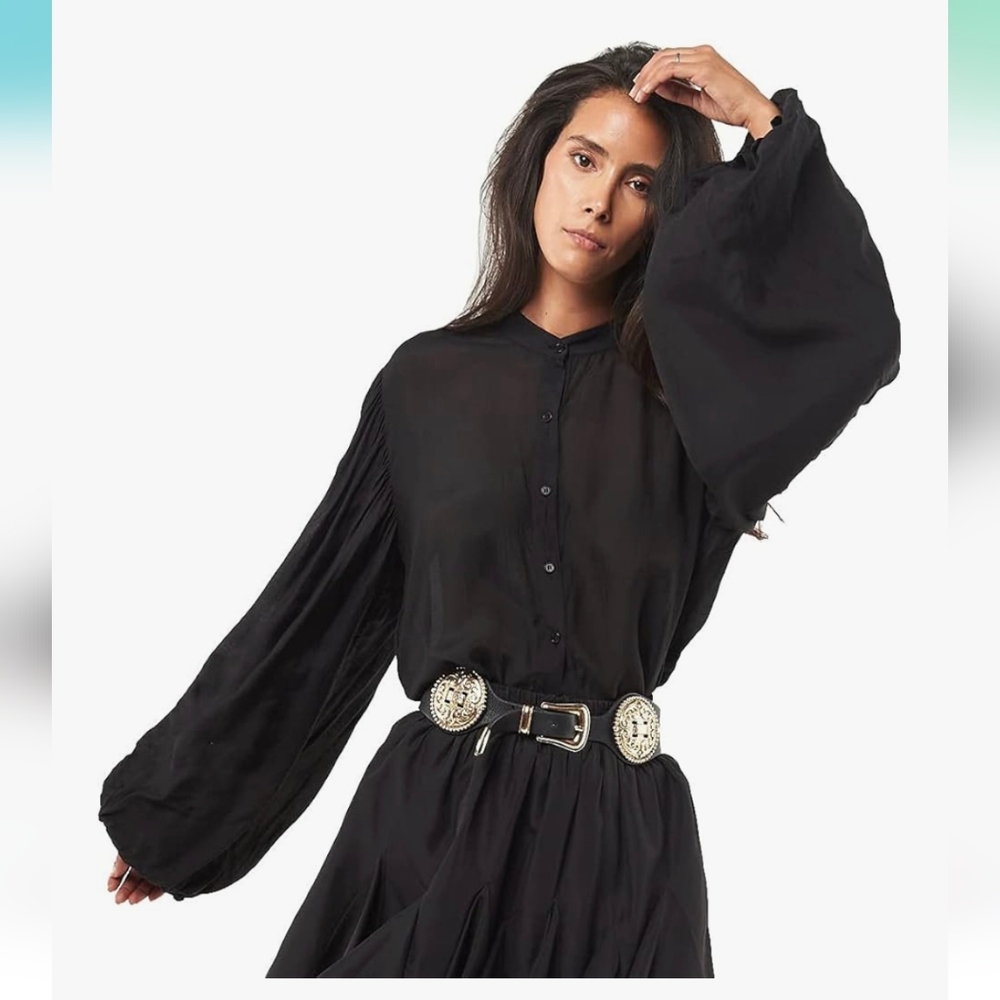 Seta Apparel Women's Long Sleeve Element Buttondown Blouse